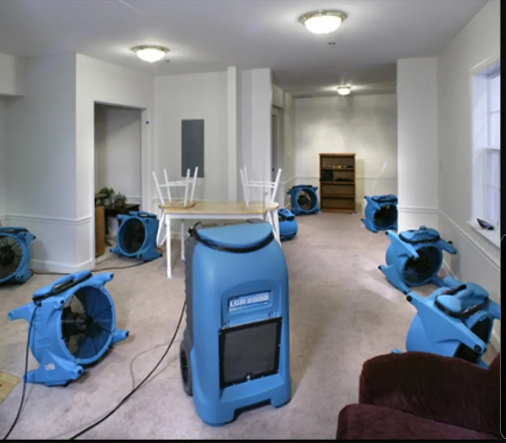 Air movers and dehumidifier setup for Water Extraction & Removal in Shaler